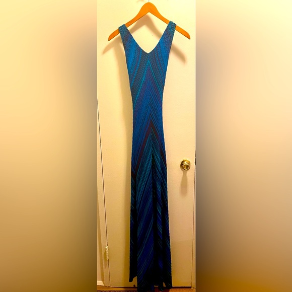 Blue Knitted Maxi Gown - Picture 2 of 5